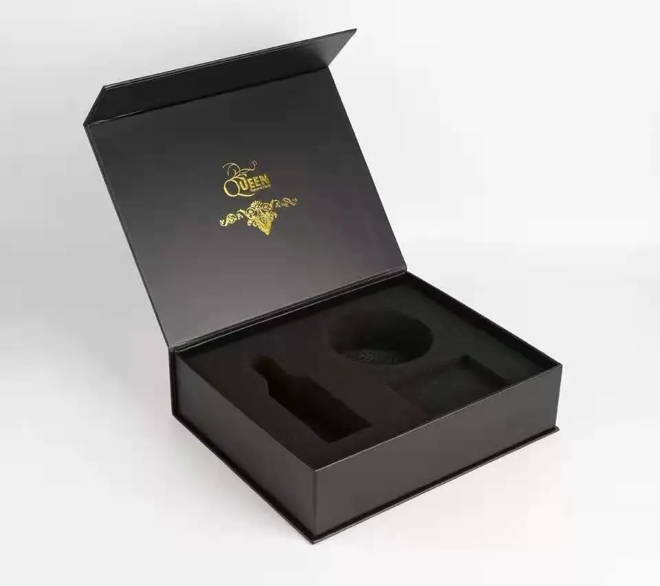 배달을 위한 박스를 패키징하는 도매 맞춘 호화 검은 수송용 상자 수송 색 선물 용지